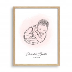Newborn Baby Drawing From Photograph (JPEG and PDF files only, no frame provided)